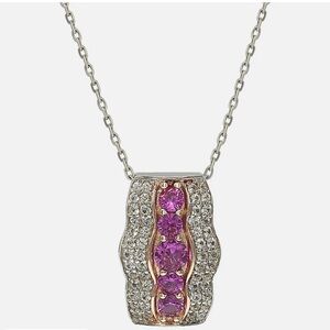 Suzy Levian Sterling Silver Sapphire and Diamond Accent Pendant